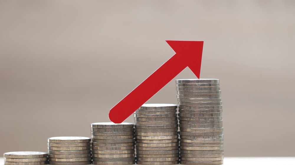 Ansteigende Münzstapel 